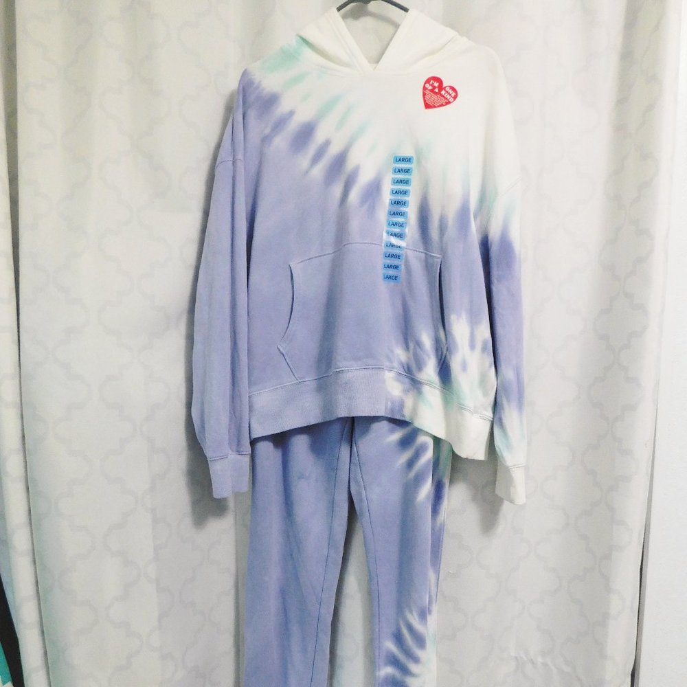 Wildfox Lavender & White Matching Hoodie & Joggers Set - L (NWT)